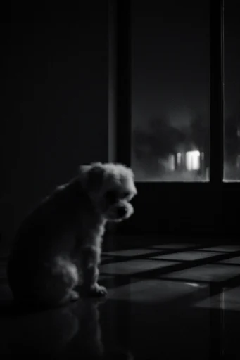 Ethereal Monochrome Noir style reference image — liminal atmosphere
