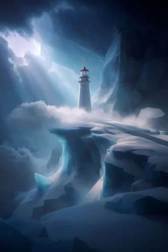 Celestial Glacial Solitude style reference image — spiritual isolation