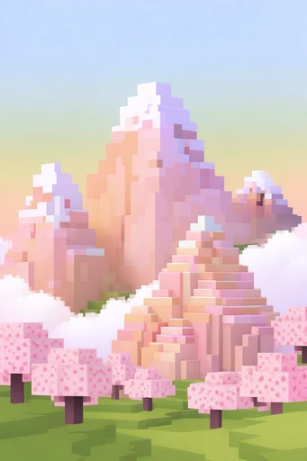 Cozy Pastel Voxel style reference image — voxel art