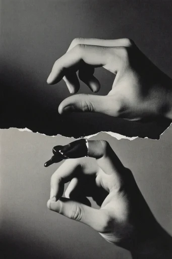 Monochrome Surrealist Deconstruction style reference image — surrealist collage