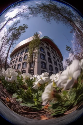 Dynamic Fisheye Urbanism style reference image — high-contrast aesthetic