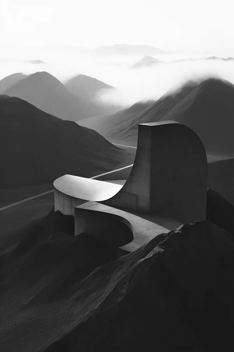 Monochromatic Brutalist Geometry style reference image — monochromatic