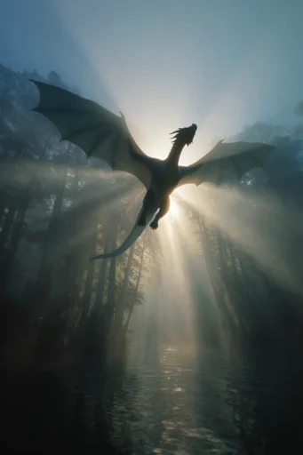 Cinematic Atmospheric Gloom style reference image — backlit silhouette
