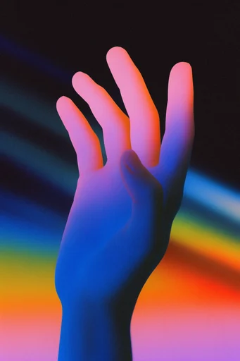 Neon Glitch Risography style reference image — neon glitch art
