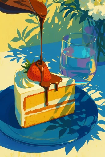 Vibrant Sunlit Gouache style reference image — modern impressionist illustration