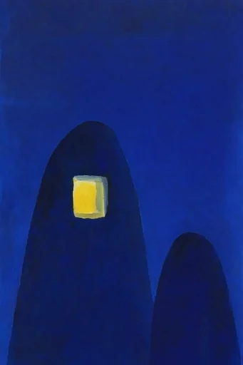 Nocturnal Minimalist Geometry style reference image — minimalist nocturnal painting