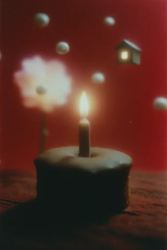 Crimson Cinematic Surrealism style reference image — minimalist composition