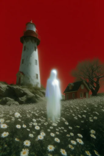 Surreal Liminal Chromatics style reference image — solid color sky