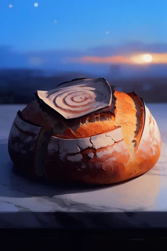 Celestial Solitude Landscapes style reference image — warm glow against cool shadows