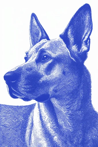 Cobalt Graphic Op-Print style reference image — monochromatic engraving