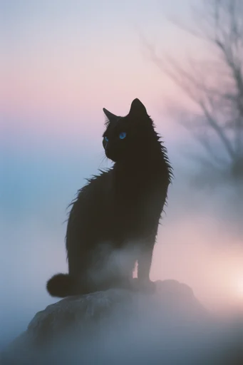 Oneiric Atmospheric Silhouette style reference image — dreamlike color gradients
