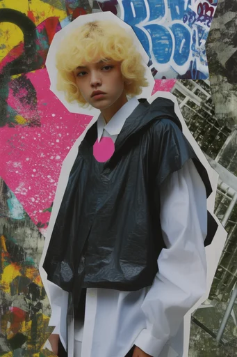 Electric Punk Collage moodboard — generate AI images in this style