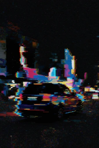 Synthetic Glitch Core style reference image — chromatic aberration