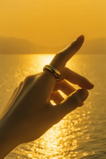 Ethereal Amber Radiance style reference image — shimmering water droplets