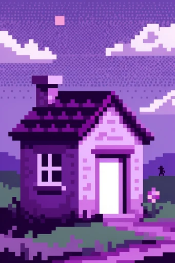 Nostalgic Violet Pixelscape style AI image example 4