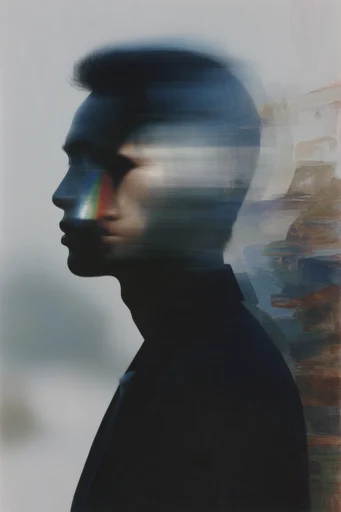 Kinetic Glitch Surrealism moodboard — generate AI images in this style