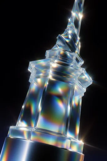 Prismatic Void Luminism style reference image — spectral rainbow caustics