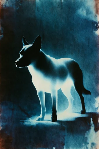 Ethereal Spectral Noir style reference image — distressed texture
