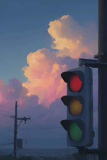Nostalgic Summer Anime style reference image — cumulonimbus clouds