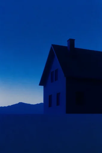 Monochromatic Cyan Nocturne style AI image example 4