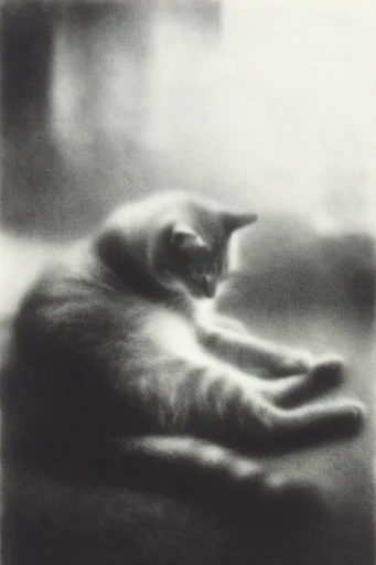 Monochrome Pictorialist Dreamscape style reference image — heavily textured surface