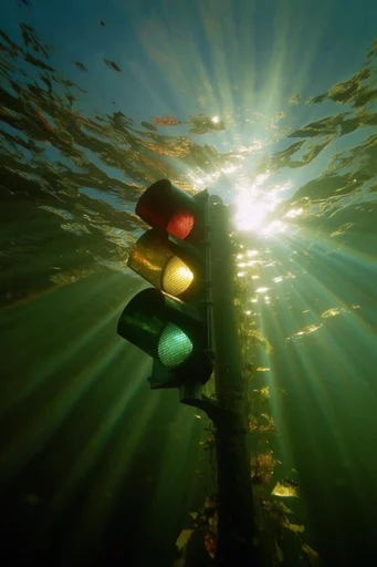 Luminous Subaqueous Dreamscape style reference image — crepuscular rays
