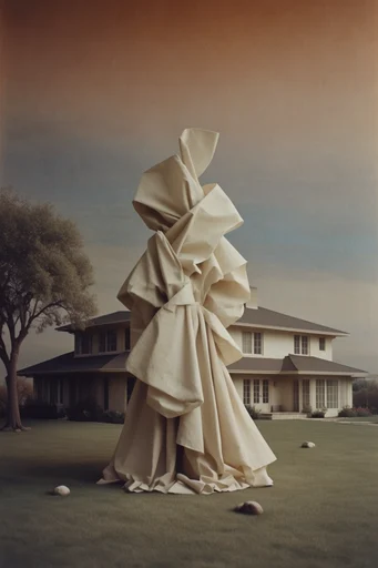 Sculptural Neutral Minimalism style reference image — avant-garde drapery