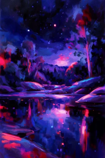 Neon Noir Tactile style reference image — high-contrast chiaroscuro