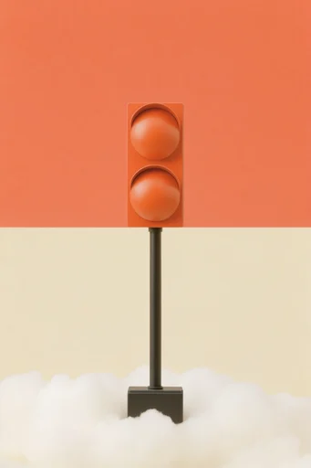 Graphic Surrealist Minimalism style reference image — bold primary color palette