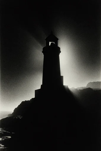 Gritty Cinematic Monochrome style reference image — analog noise
