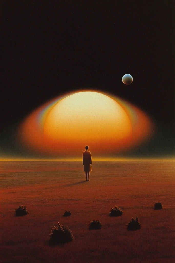 Chromatic Cosmic Surrealism style AI image example 2