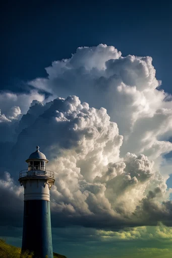 Monolithic Summer Sky style reference image — volumetric lighting