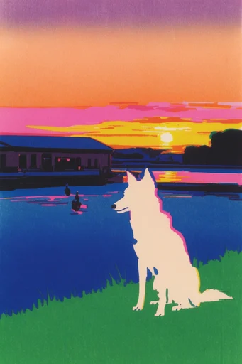 Grainy Retro Minimalist style reference image — risograph printing style