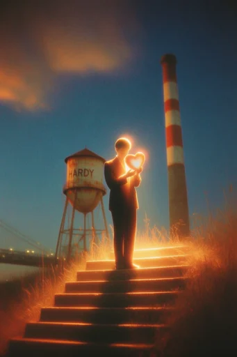 Luminous Nocturnal Nostalgia style reference image — analog film grain