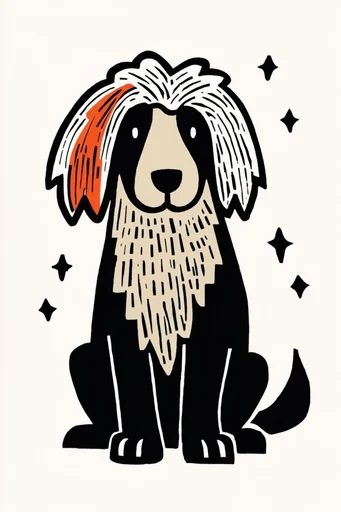 Graphic Mid-Century Whimsy style reference image — mid-century graphic illustration