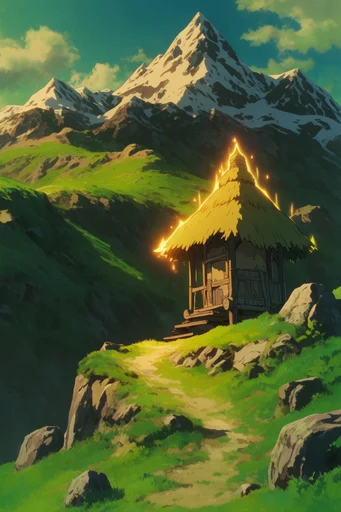 Lush Arcane Cel-Animation style reference image — 90s fantasy anime style