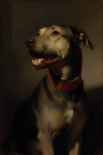 Visceral Baroque Realism style reference image — raw canvas aesthetic