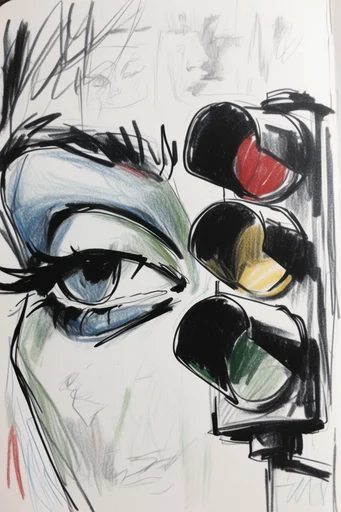 Expressive Hand-Drawn Sketchbook style reference image — textured paper grain