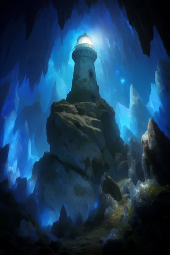 Luminous Abyssal Fantasy style reference image — deep blue and cyan gradient