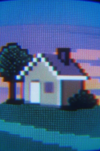 Lofi CRT Surrealism style reference image — digital glitch