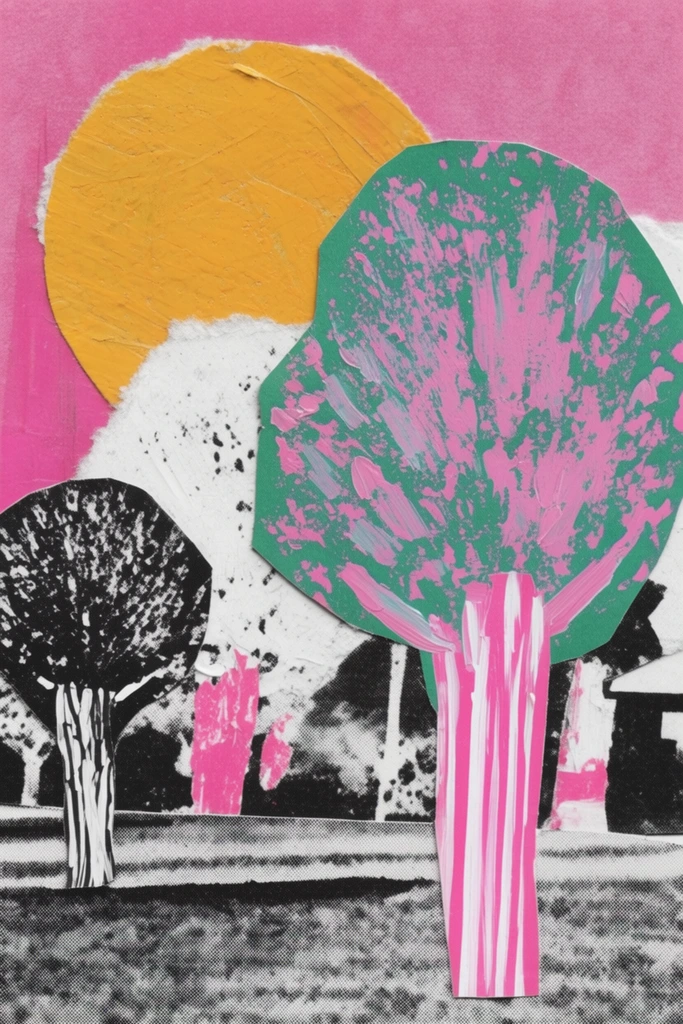Gritty Avant-Garde Collage style AI image example 2