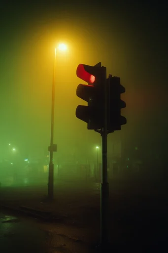 Cinematic Acid Nocturne style reference image — acid green lighting