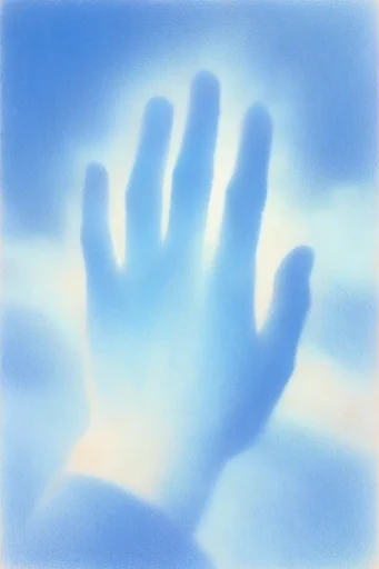 Nocturnal Ethereal Cyanotype style reference image — soft-focus illustration