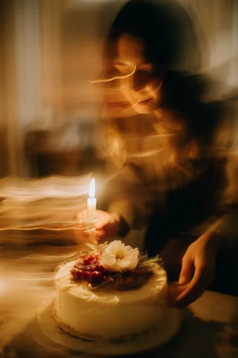 Kinetic Amber Dreamscape style reference image — shutter drag