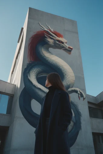 Dynamic Skyward Perspective style reference image — brutalist influence