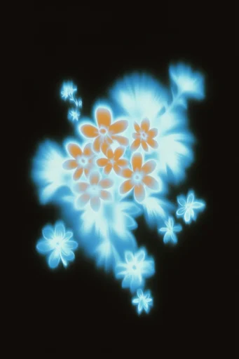 Spectral Neon Luminescence style reference image — pitch-black background