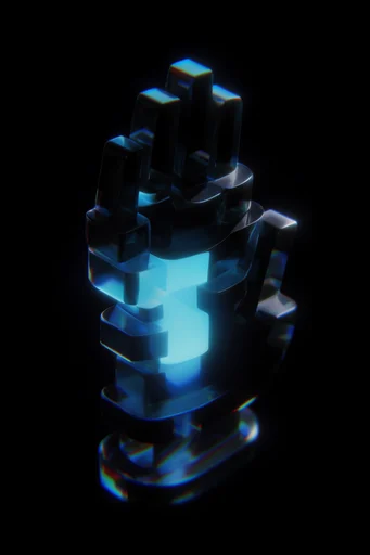 Prismatic Void Luminism style reference image — stark black background