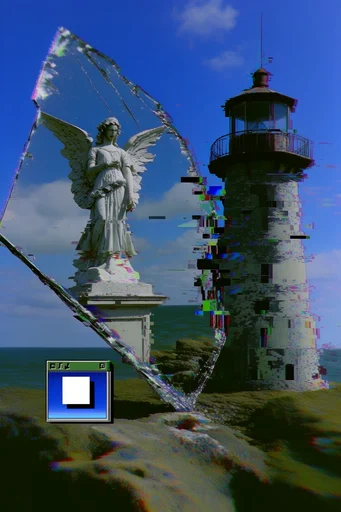 Digital Glitch Surrealism style reference image — chromatic aberration
