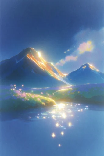 Luminous Celestial Dreamscape style reference image — deep cobalt and ultramarine palette