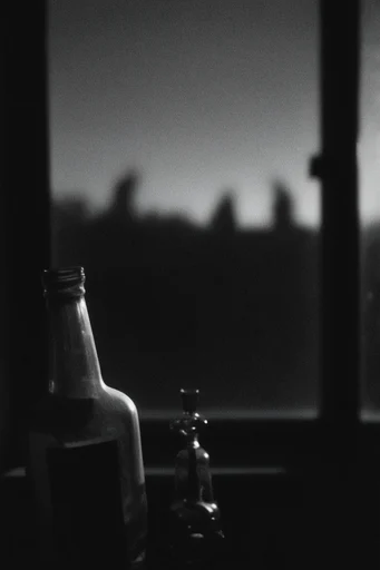 Stark Monochromatic Liminality style reference image — chiaroscuro lighting